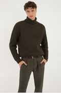 Hygge wool sweater for men, merino wool turtleneck
