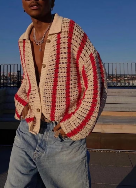 Handmade Crochet Unisex Shirt - Vintage Style