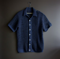 Hand-Knitted Men's Crochet Shirt - Stockholm Style