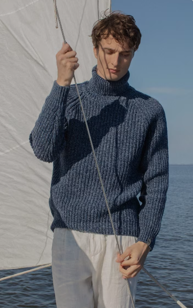 Hygge wool sweater for men, merino wool turtleneck