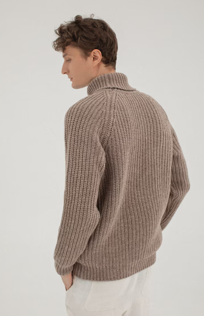 Hygge wool sweater for men, merino wool turtleneck