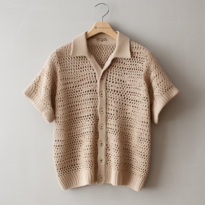 Hand-Knitted Crochet Shirt for Men – Stockholm Style